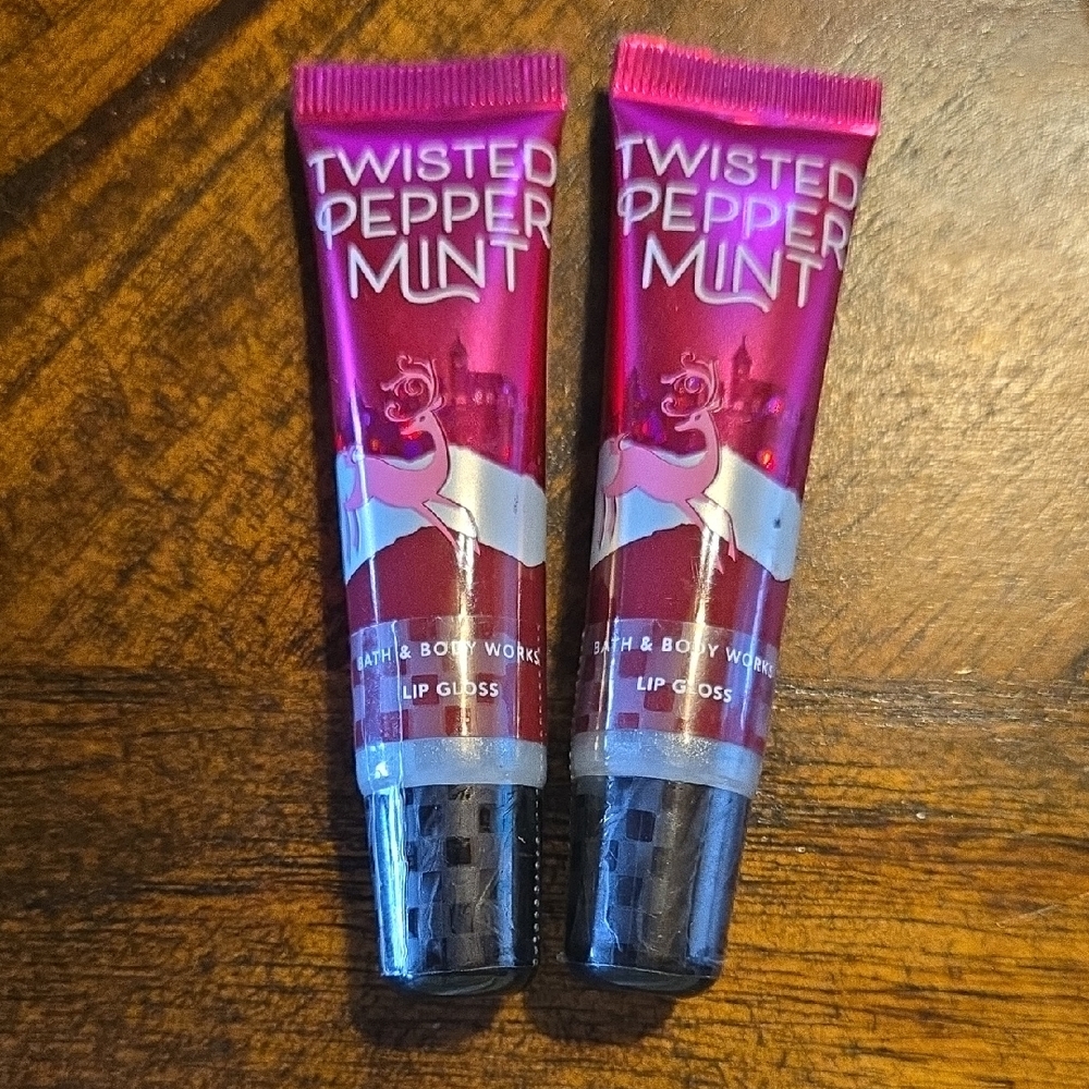 Bath & Body Works Twisted Peppermint Lip Gloss Duo - Metallic Fuchsia